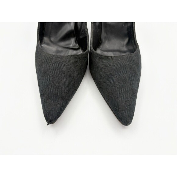 Gucci by Tom Ford Black Canvas Pointed Toe Heels w/ Bamboo Heels Sz EU 38.5 8.5 - Picture 7 of 14